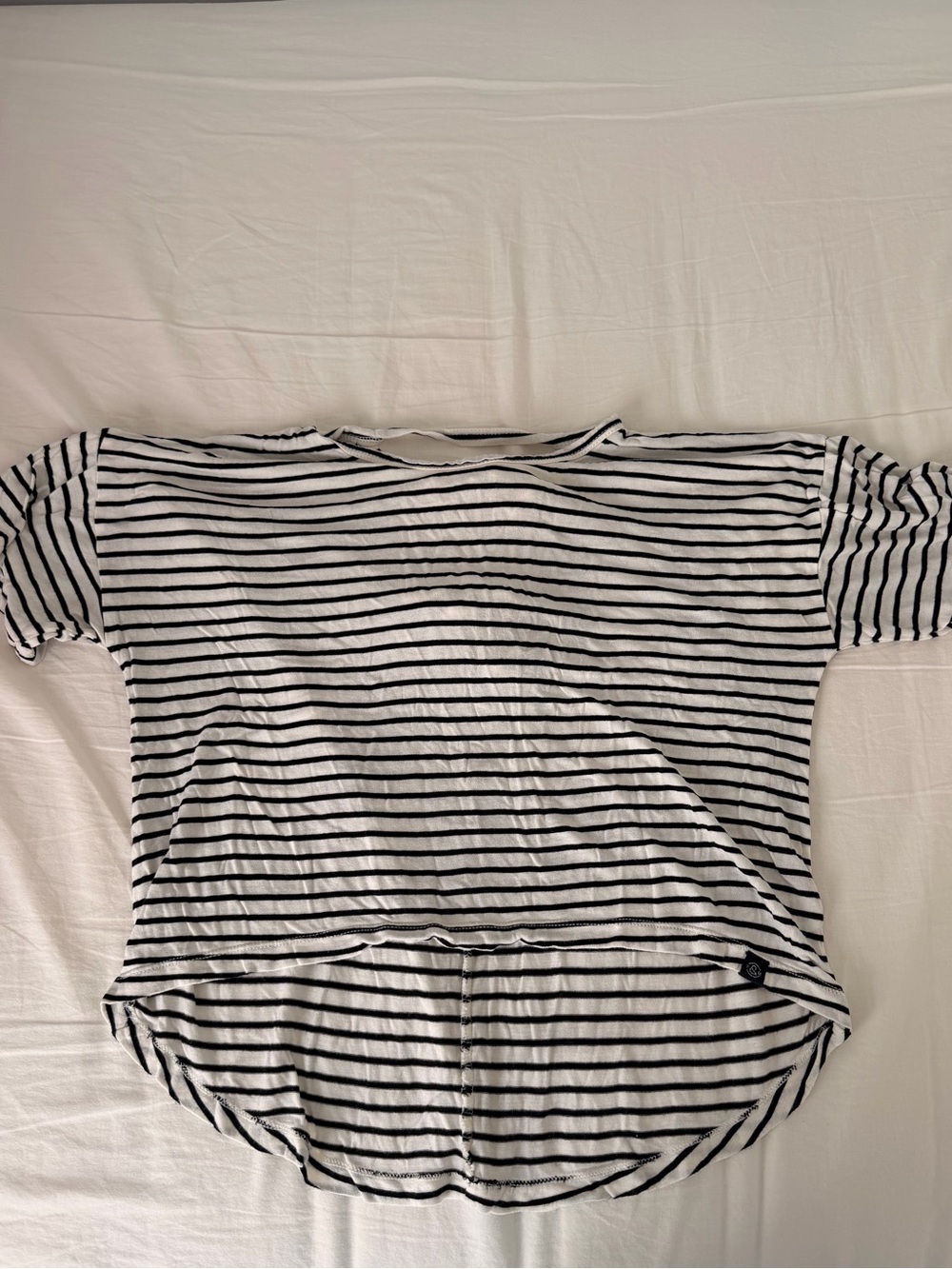 Treasure & Bond Black and White Striped Short Sleeve Top